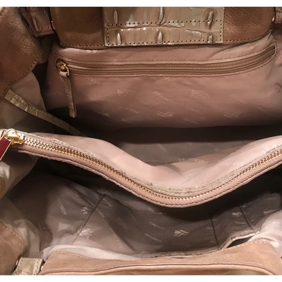 Brahmin Soft Leather Croc Trim Tassel Satchel - Picture 12 of 13